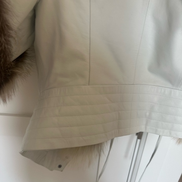 White leather with fur jacket from istanbul . Real leather - Picture 10 of 10